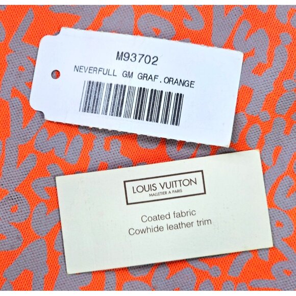 LOUIS VUITTON NEVERFULL 2009 GM Graffiti Stephen Sprouse LV Monogram Orange Bag - Picture 6 of 16